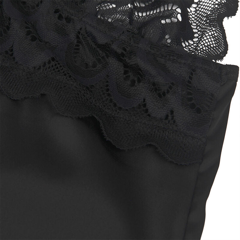SUBBLIME - BABYDOLL CON STAMPA FLOREALE SUL PETTO NERO L/XL