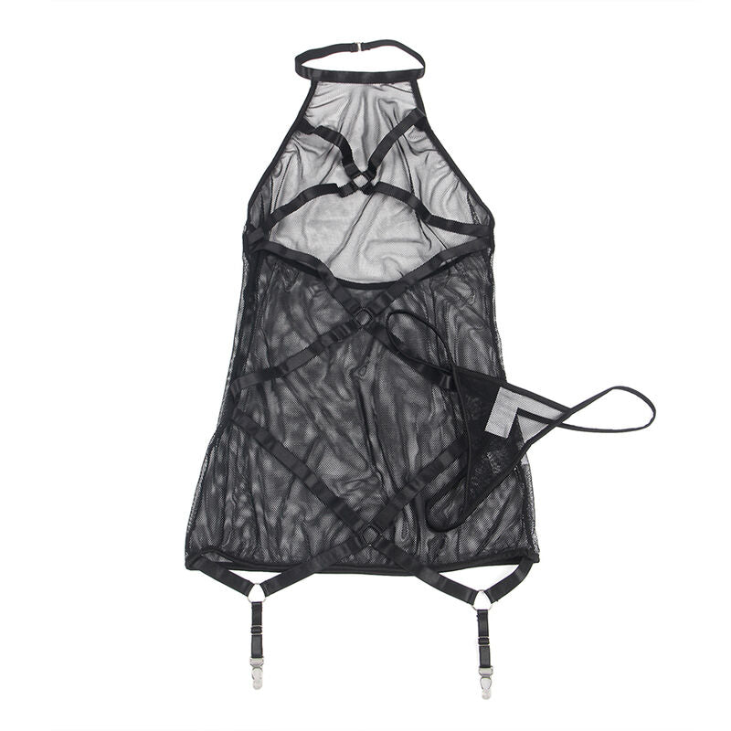 SUBLLIME - ABITO TRASPARENTE CON SCOLLO ALL'AMERICANO NERO L/XL