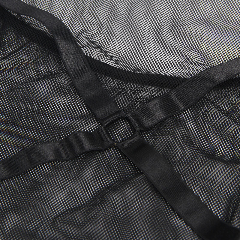 SUBLLIME - ABITO TRASPARENTE CON SCOLLO ALL'AMERICANO NERO L/XL