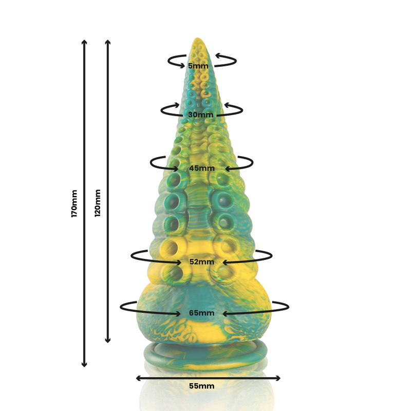 Dildo con tentacolo verde Cetus – 17 cm × 6,5 cm – EPIC
