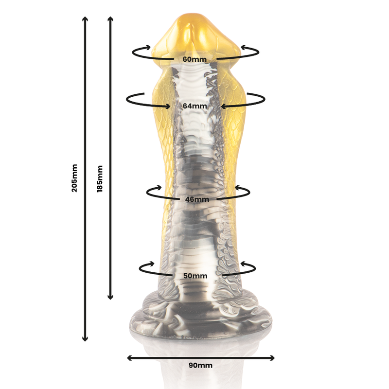 Dildo in silicone DRAKON Cobra giallo 20,5 cm