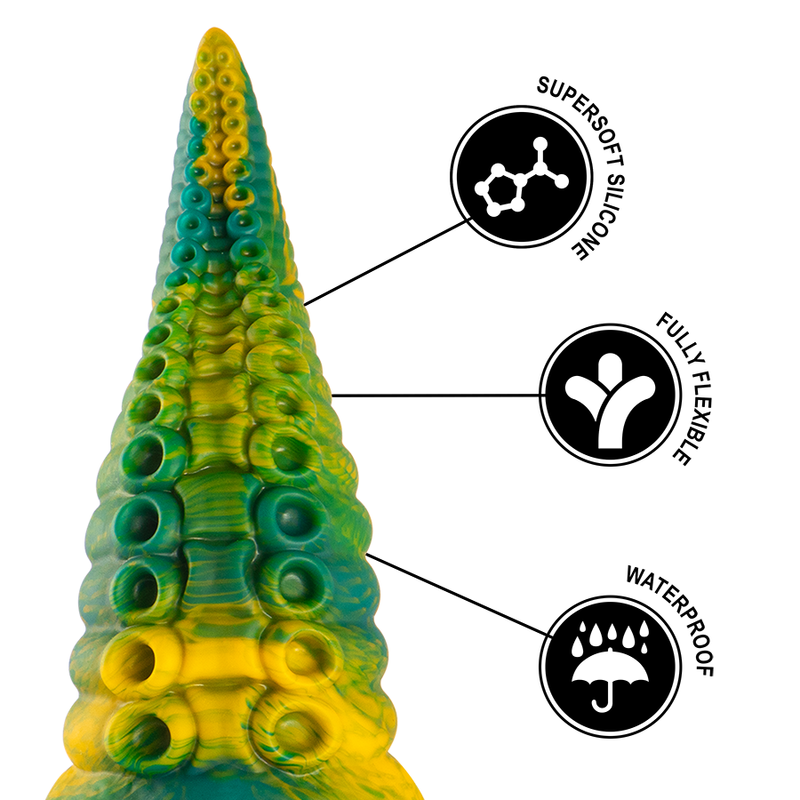 Dildo con tentacolo verde Cetus – 17 cm × 6,5 cm – EPIC