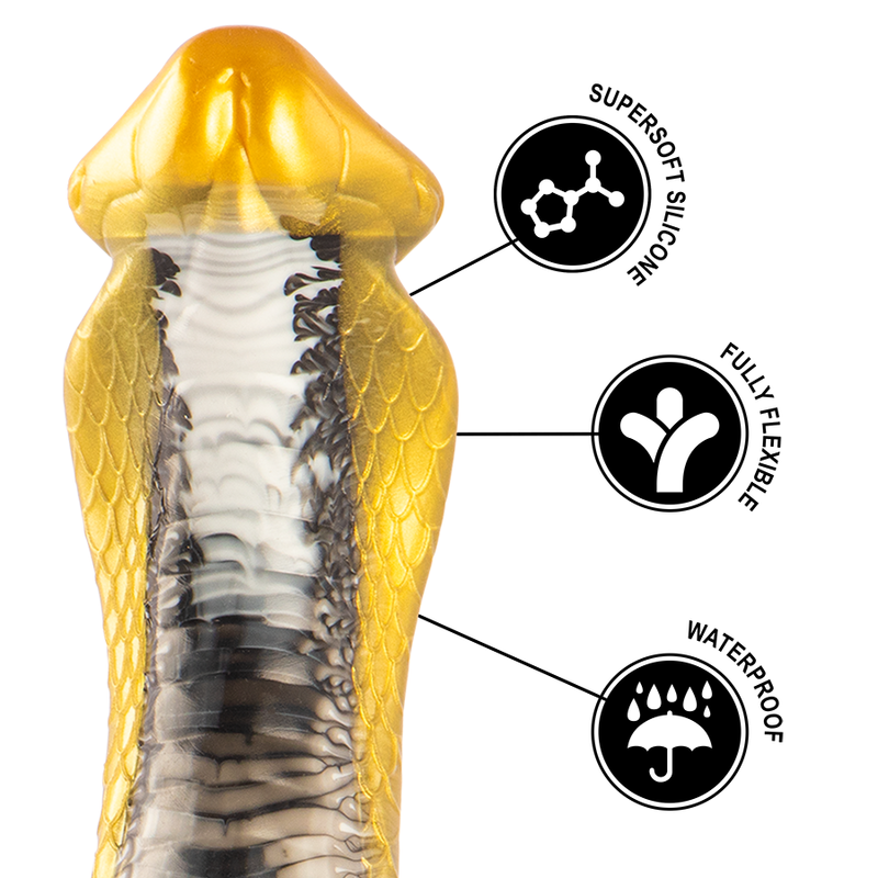 Dildo in silicone DRAKON Cobra giallo 20,5 cm