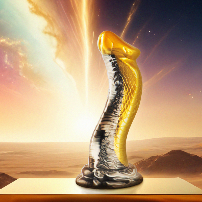 Dildo in silicone DRAKON Cobra giallo 20,5 cm