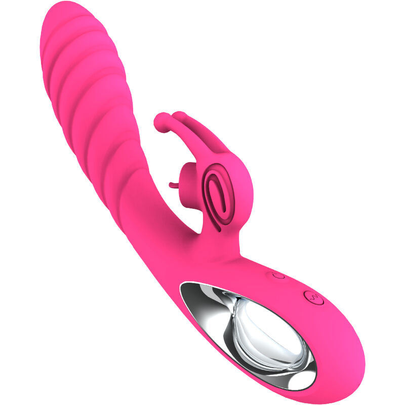 ARMONY - VIBRATORE VICKY RABBIT CON LINGUA E ANELLO TIRANTE FUCSIA