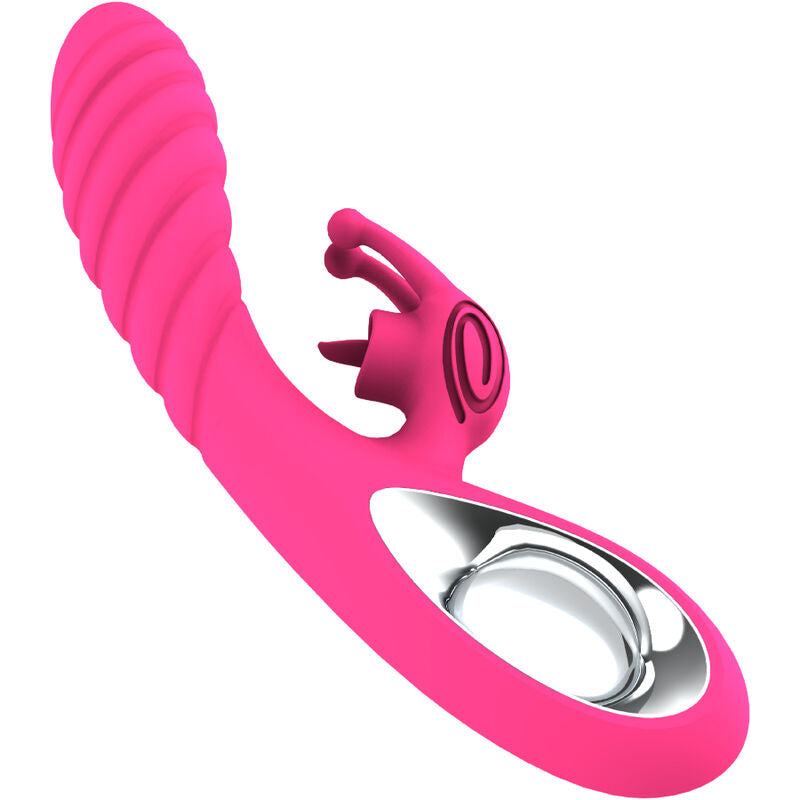 ARMONY - VIBRATORE VICKY RABBIT CON LINGUA E ANELLO TIRANTE FUCSIA