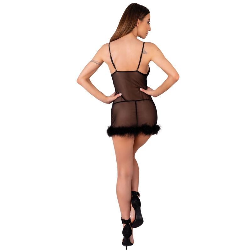 LIVCO CORSETTI FASHION - ZERUNAM SET BABYDOLL + PERIZOMA NERO