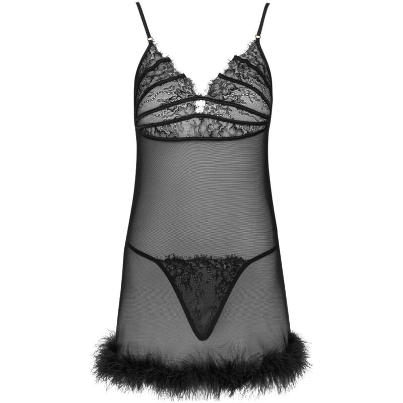 LIVCO CORSETTI FASHION - ZERUNAM SET BABYDOLL + PERIZOMA NERO