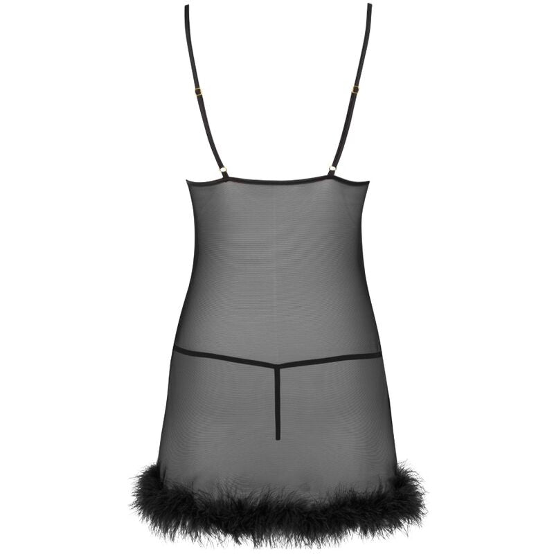 LIVCO CORSETTI FASHION - ZERUNAM SET BABYDOLL + PERIZOMA NERO