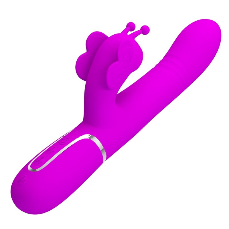 PRETTY LOVE - VIBRATORE CONIGLIO MULTIFUNZIONE 4 IN 1 FARFALLA FUCSIA