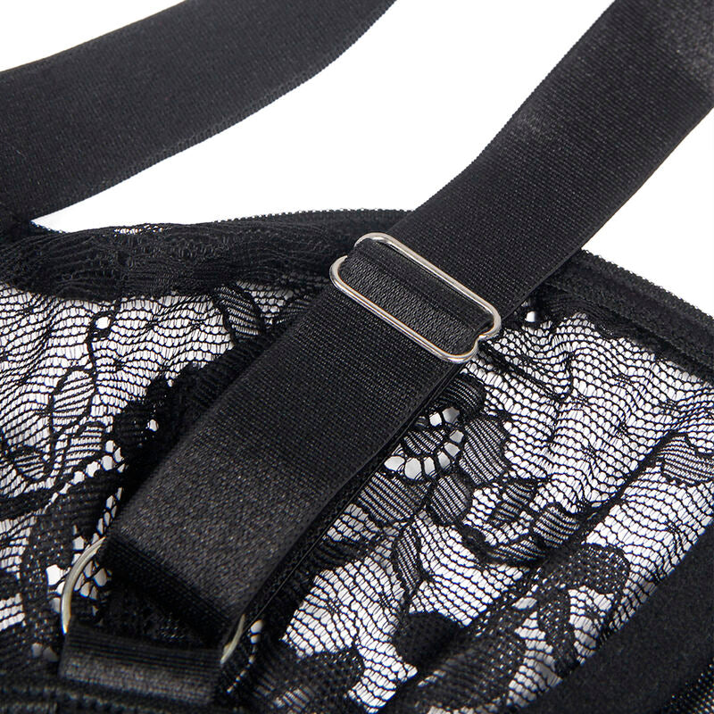 SUBBLIME - TEDDY CON GIARRETTIERA CON DETTAGLIO IN PIZZO E STRISCE NERO L/XL