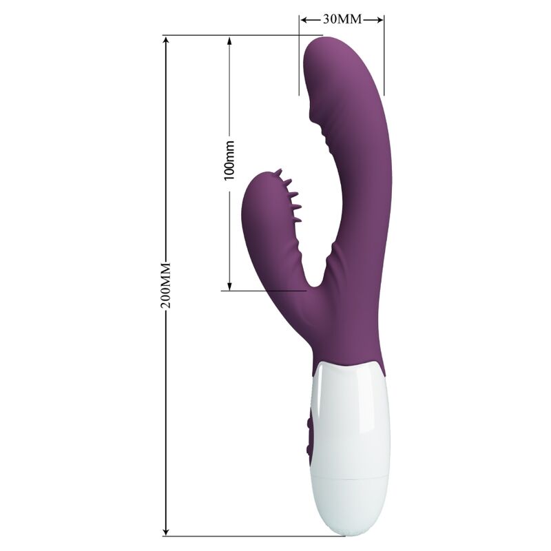 PRETTY LOVE - VIBRATORE ANDRE RABBIT E STIMOLATORE DEL PUNTO G VIOLA