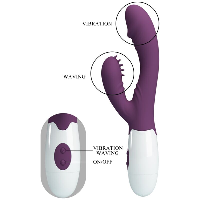 PRETTY LOVE - VIBRATORE ANDRE RABBIT E STIMOLATORE DEL PUNTO G VIOLA