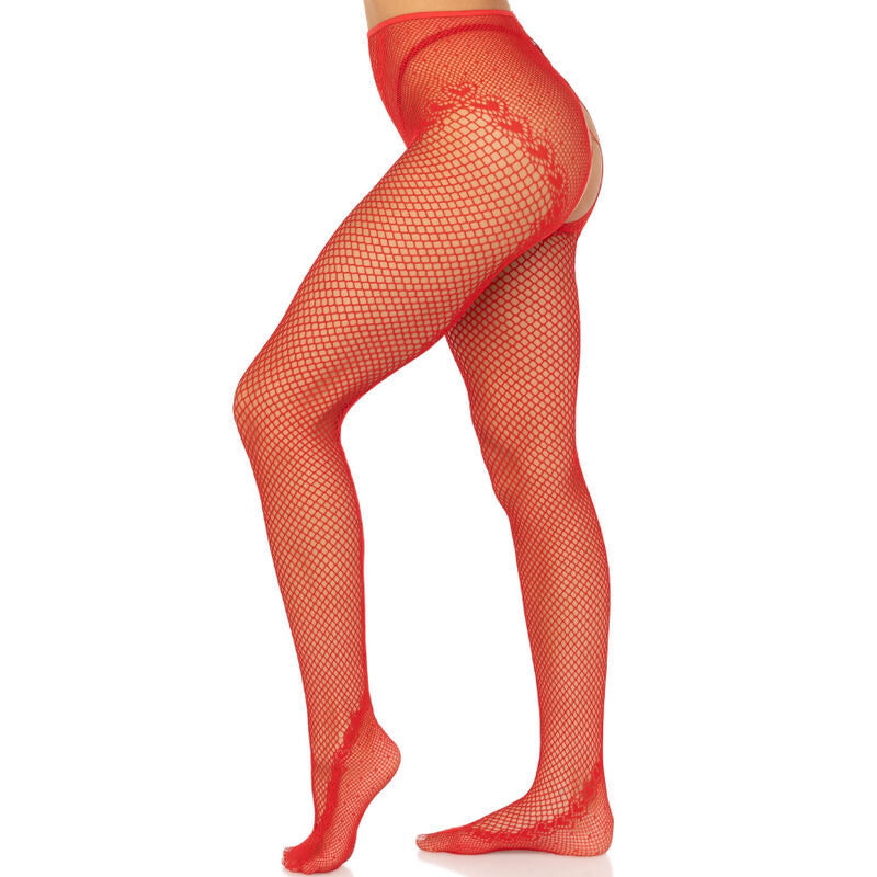 LEG AVENUE - CALZE A RETE SENZA CAVALLO ROSSE
