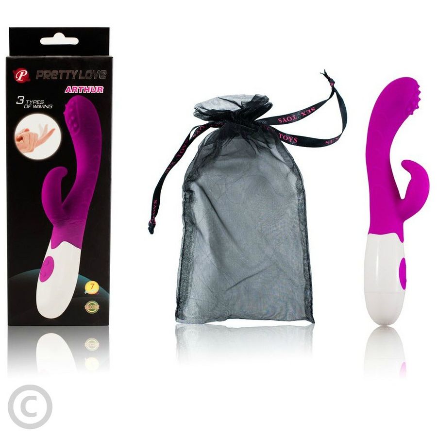 Pretty Love Arthur Vibratore a Coniglio in Silicone – 20 cm – Lilla/Bianco