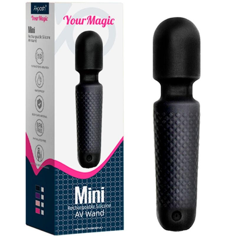 Il tuo mini massaggiatore Magic Wand Dots - Ricaricabile - 10 modalità - Nero - Armony