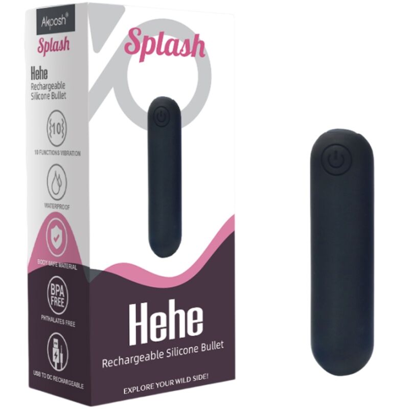 ARMONY -SPLASH HEHE VIBRATORE BULLET SILICONE 10 VIBRAZIONI 65 X 15 CM NERO