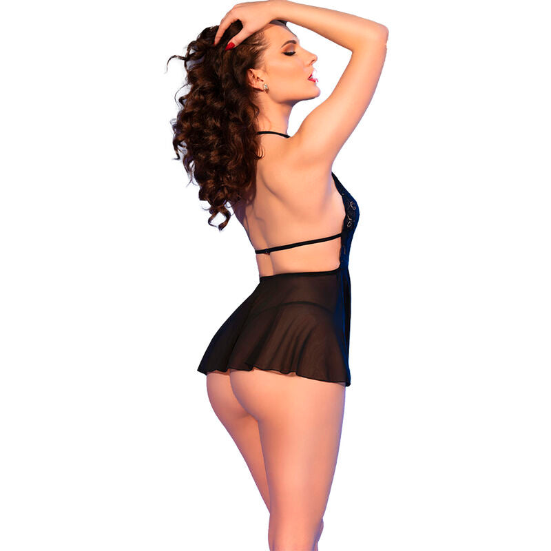 CHILIROSE - CR 4720 BABYDOLL E PERIZOMA NERO T
