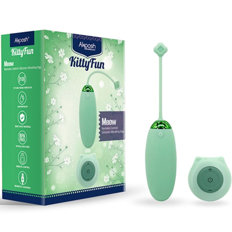 ARMONY - KITTY FUN EGG VIBRATORE TELECOMANDO 10 VIBRAZIONI VERDE
