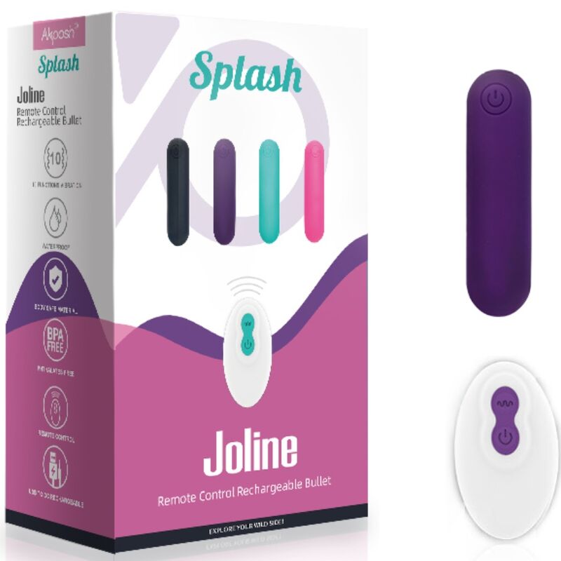 ARMONY - SPLASH JOLINE VIBRATORE BULLET SILICONE TELECOMANDO 10 VIBRAZIONI 6,5 X 1,5 CM VIOLA