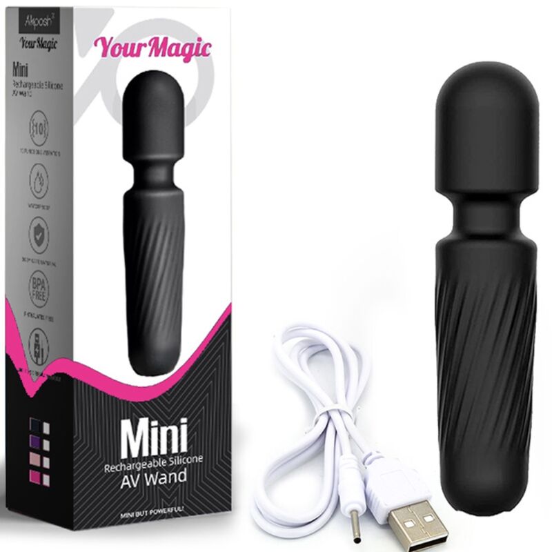 Il tuo mini massaggiatore e vibratore magico - Ricaricabile - 10 vibrazioni - Nero - ARMONY