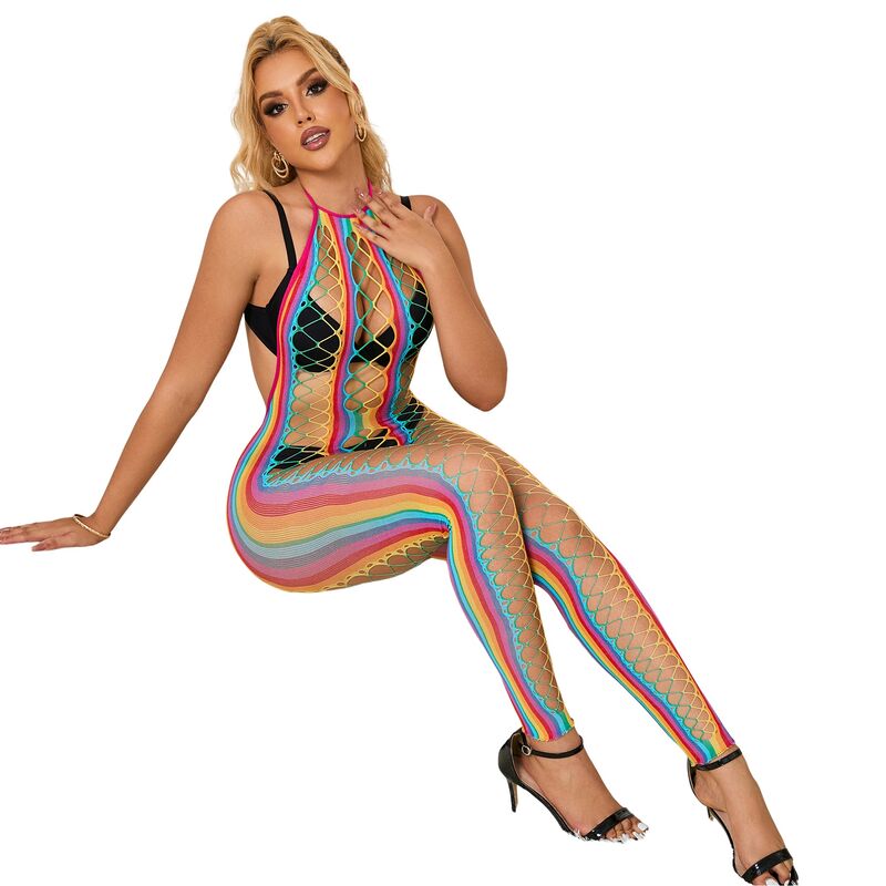SUBBLIME - 952358 ABITO A RETE CON SCOLLO ALTO ARCOBALENO TAGLIA UNICA