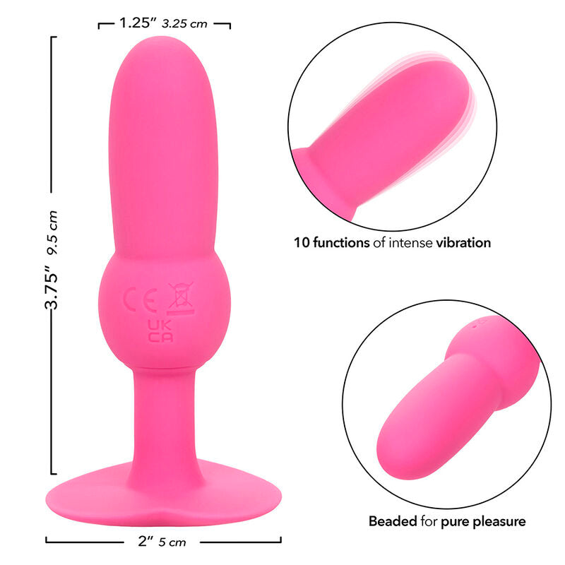 CALEXOTICS - PLUG ANALE PER LA PRIMA VOLTA SONDA CON PERLINE 10 VIBRAZIONI ROSA