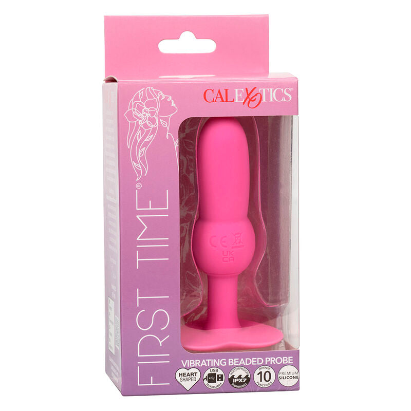 CALEXOTICS - PLUG ANALE PER LA PRIMA VOLTA SONDA CON PERLINE 10 VIBRAZIONI ROSA