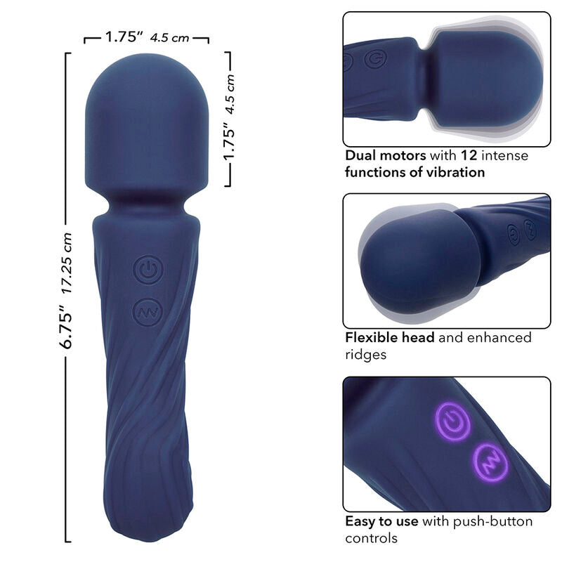 CALEXOTICS - MASSAGGIATORE CHARISMA ALLURE DOPPIO MOTORE 12 FUNZIONI 17,25 CM X 4,5 CM VIOLA