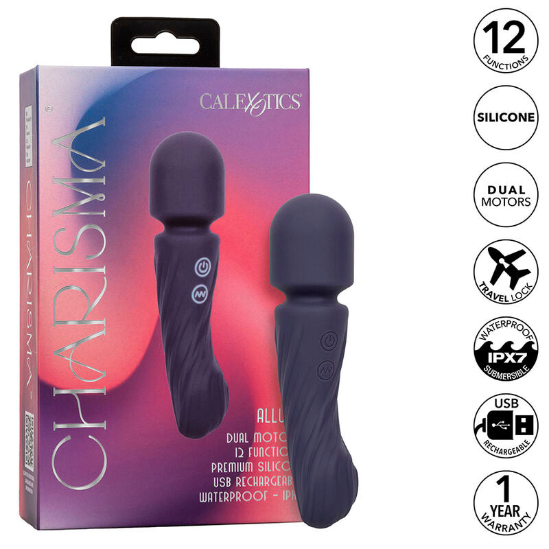 CALEXOTICS - MASSAGGIATORE CHARISMA ALLURE DOPPIO MOTORE 12 FUNZIONI 17,25 CM X 4,5 CM VIOLA