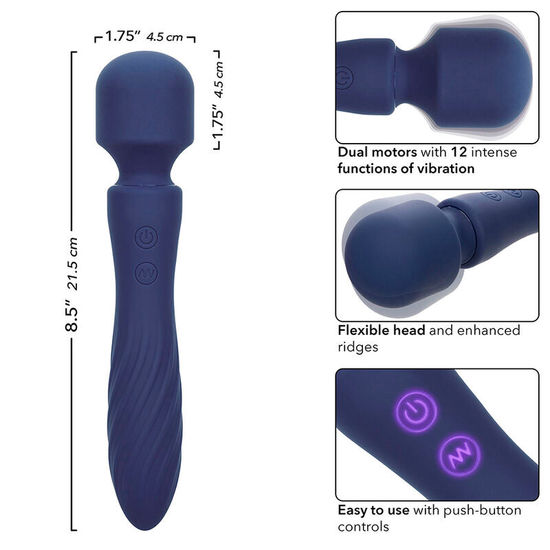 CALEXOTICS - MASSAGGIATORE CHARISMA MYSTIQUE DOPPIO MOTORE 12 FUNZIONI 20,5 CM X 4,5 CM VIOLA