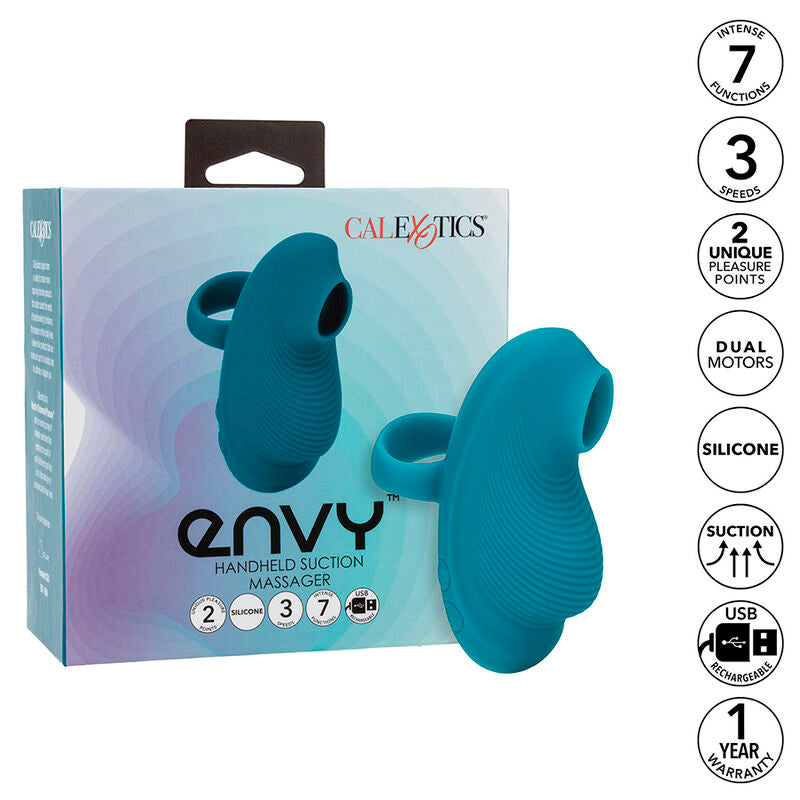 CALEXOTICS - ENVY MASSAGGIATORE PALMARE A SFERA ROTANTE 7 VIBRAZIONI BLU