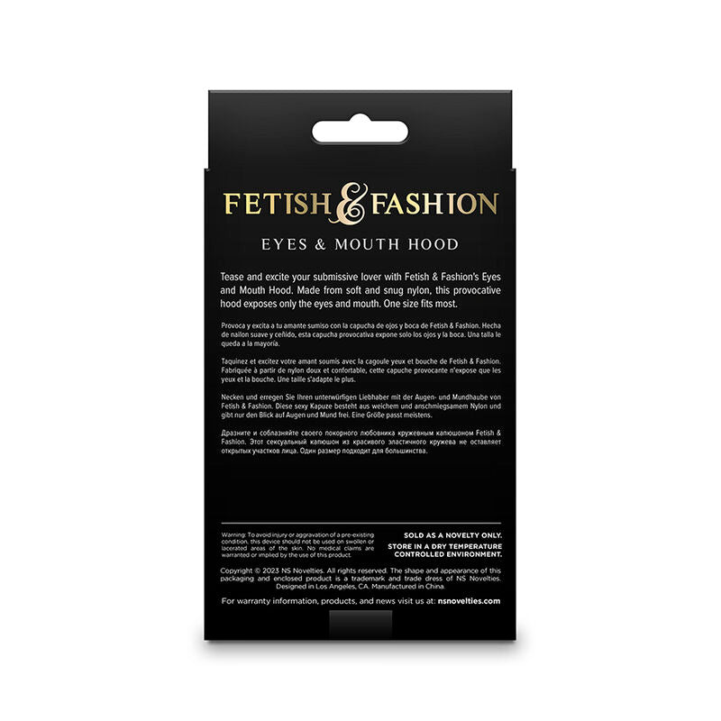NS NOVELTIES - FETISH &amp; FASHION OCCHI E BOCCA CAPPUCCIO IN NYLON NERO