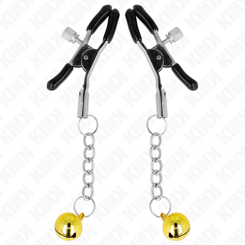 Morsetti per capezzoli con ciondolo a forma di campanellino dorato 6 cm – KINK
