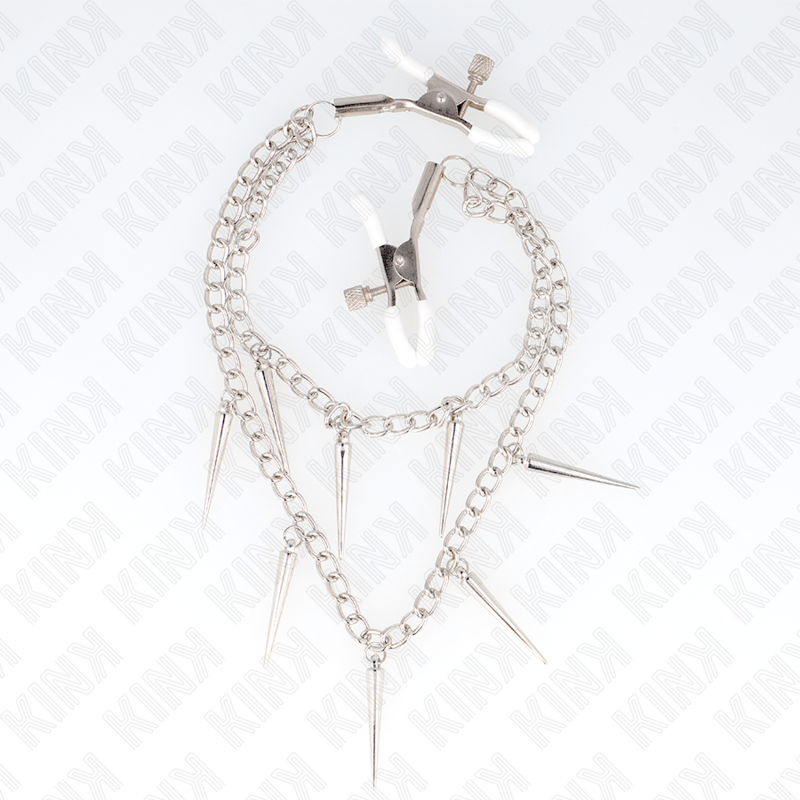 Morsetti per capezzoli con punte e catena 30 cm – KINK