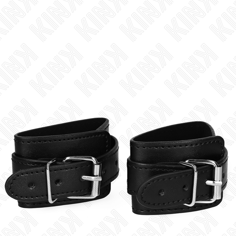 KINK - CINGHIE PER POLSI CON BLOCCAGGIO PER DUNGEON NERE REGOLABILI 21-28 CM X 5,5 CM