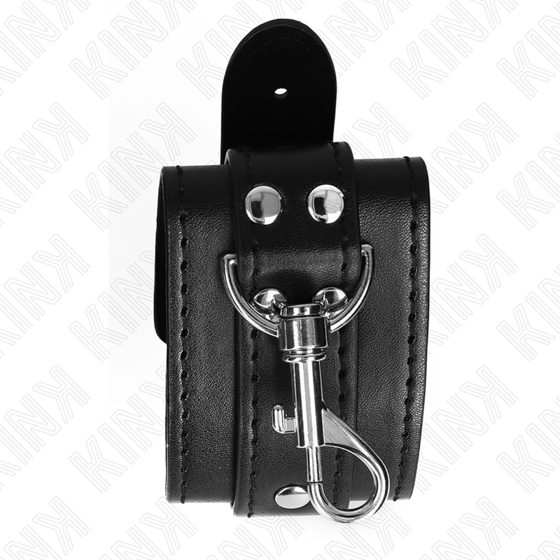 KINK - CINGHIE PER POLSI CON BLOCCAGGIO PER DUNGEON NERE REGOLABILI 21-28 CM X 5,5 CM
