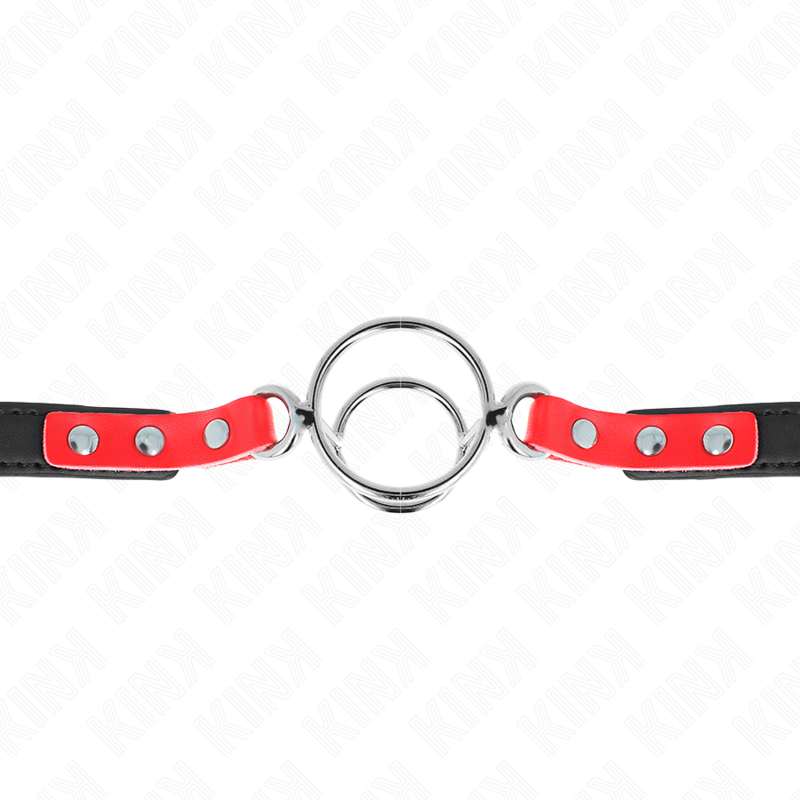 KINK - BAVAGLIO CON O-RING MULTIPLI 4 / 4,8 CM ROSSO 38 X 56 CM
