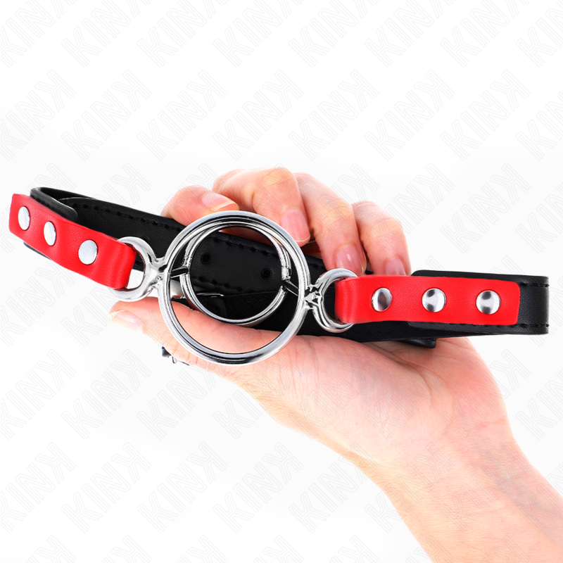 KINK - BAVAGLIO CON O-RING MULTIPLI 4 / 4,8 CM ROSSO 38 X 56 CM