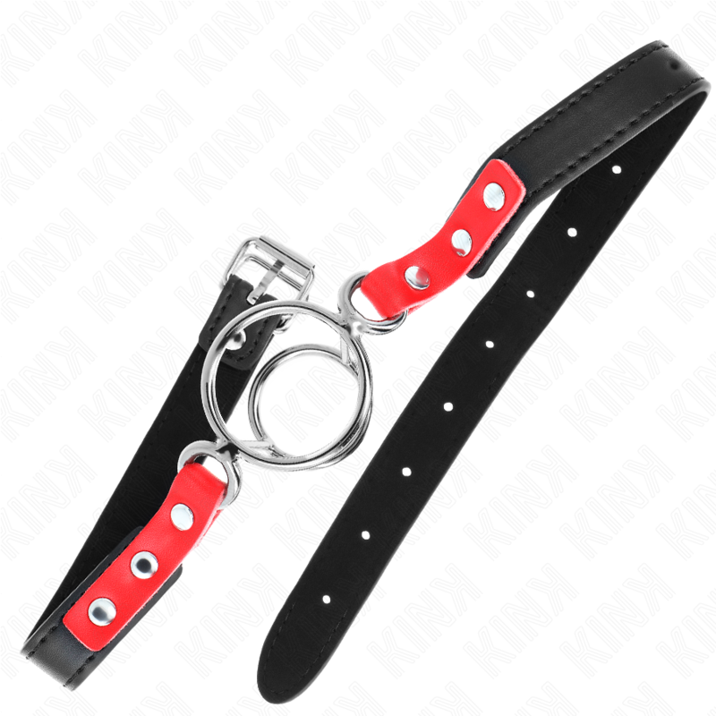 KINK - BAVAGLIO CON O-RING MULTIPLI 4 / 4,8 CM ROSSO 38 X 56 CM