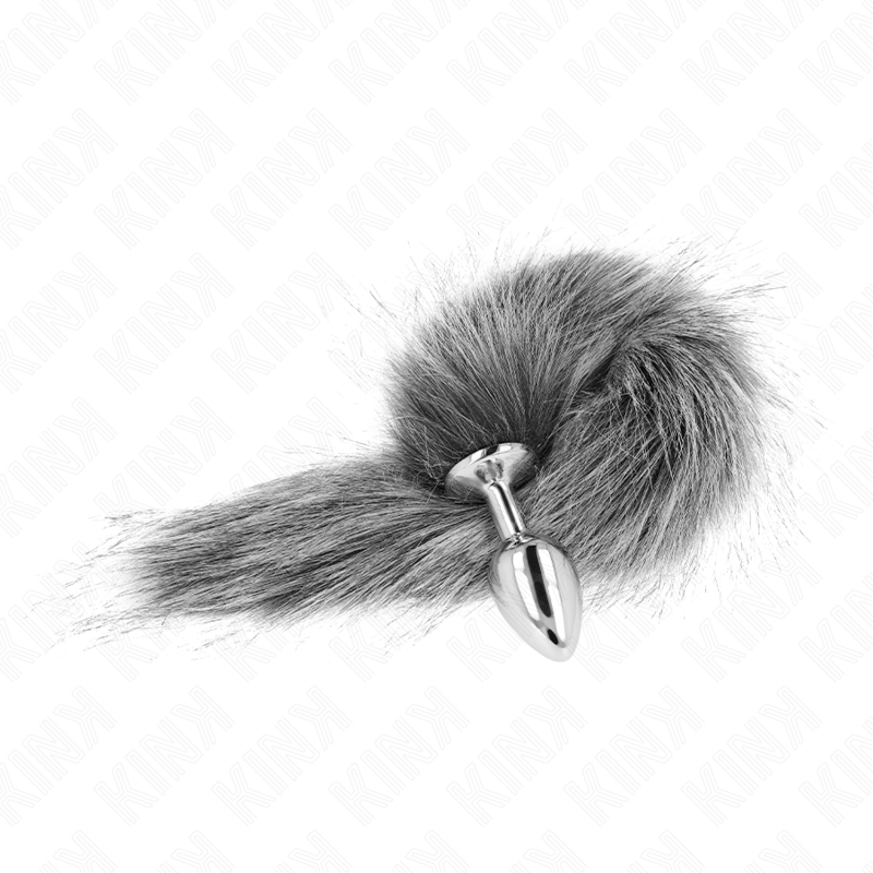 KINK - DILETTO ANALE TAGLIA S 7 X 3 CM CON CODA SINTETICA 40 CM GRIGIO