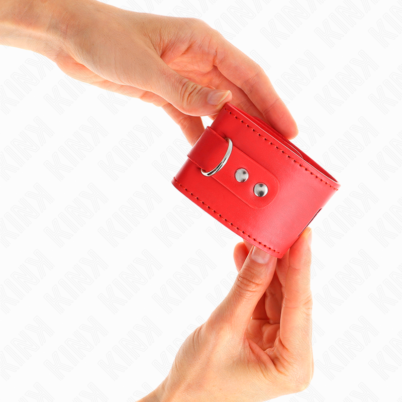 KINK - CINTURE DA POLSO CON CHIUSURA A LUCCHETTO ROSSE REGOLABILI 16-23 CM X 5,5 CM