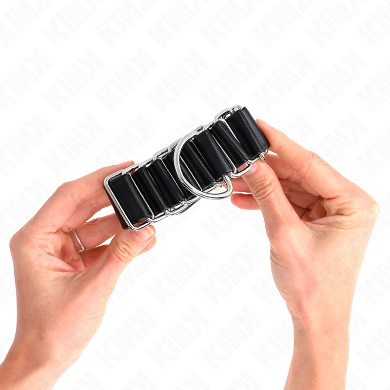 KINK - CINTURE PER POLSI SOTTILI A CERNIERA NERE REGOLABILI 16-22 CM X 3,5 CM
