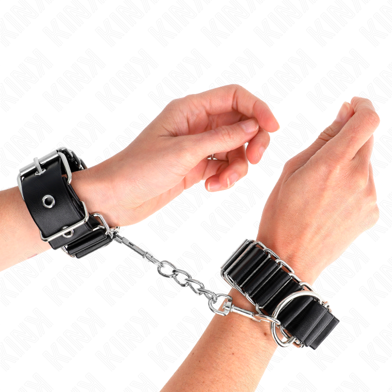 KINK - CINTURE PER POLSI SOTTILI A CERNIERA NERE REGOLABILI 16-22 CM X 3,5 CM