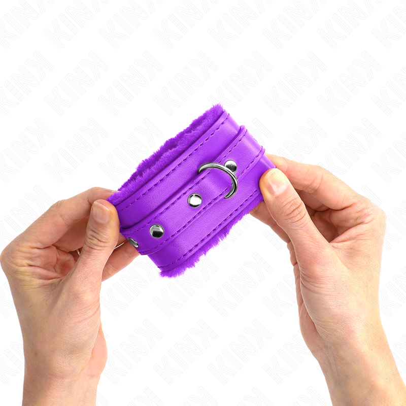KINK - CINTURE DA POLSO PREMIUM RIVESTITE IN PELLICCIA VIOLA CON CINTURA VIOLA REGOLABILE 17-29 CM X 6 CM