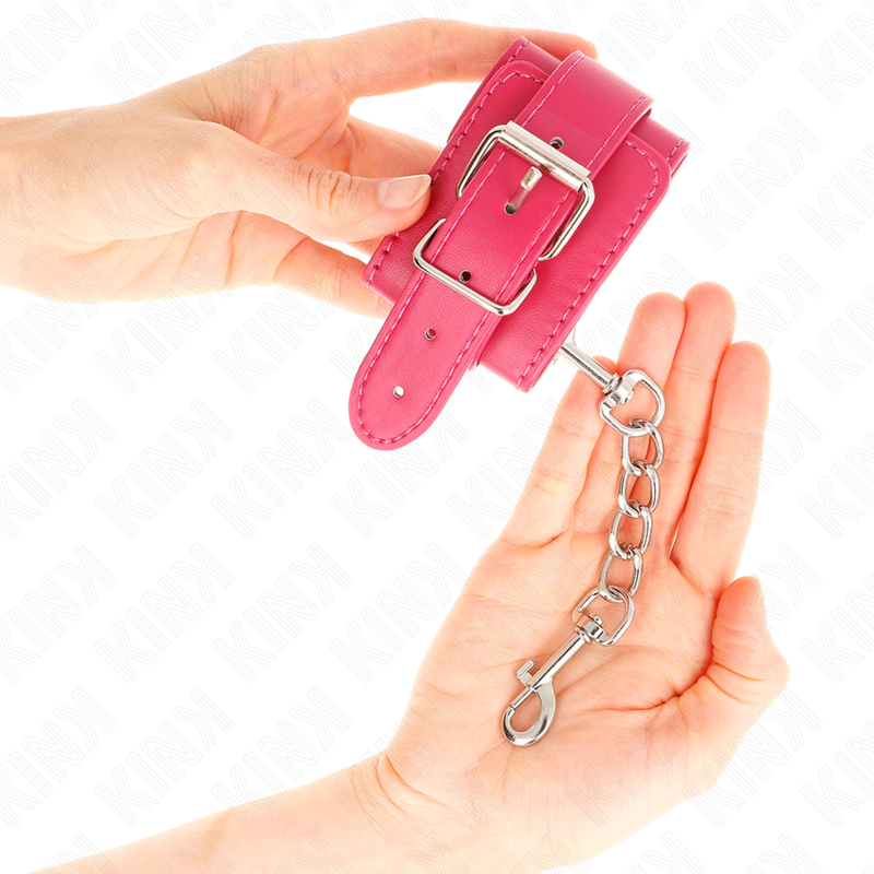 KINK - CINTURINI DA POLSO ROSA LAMPONE CON FODERA ROSA LAMPONE REGOLABILI 20-28 CM X 5,5 CM