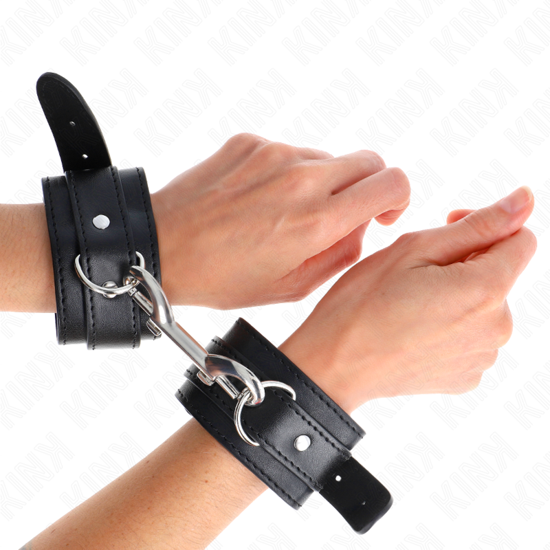 KINK - CINTURE PER POLSI - RIVETTO SINGOLO NERO REGOLABILE 17-28 CM X 5 CM