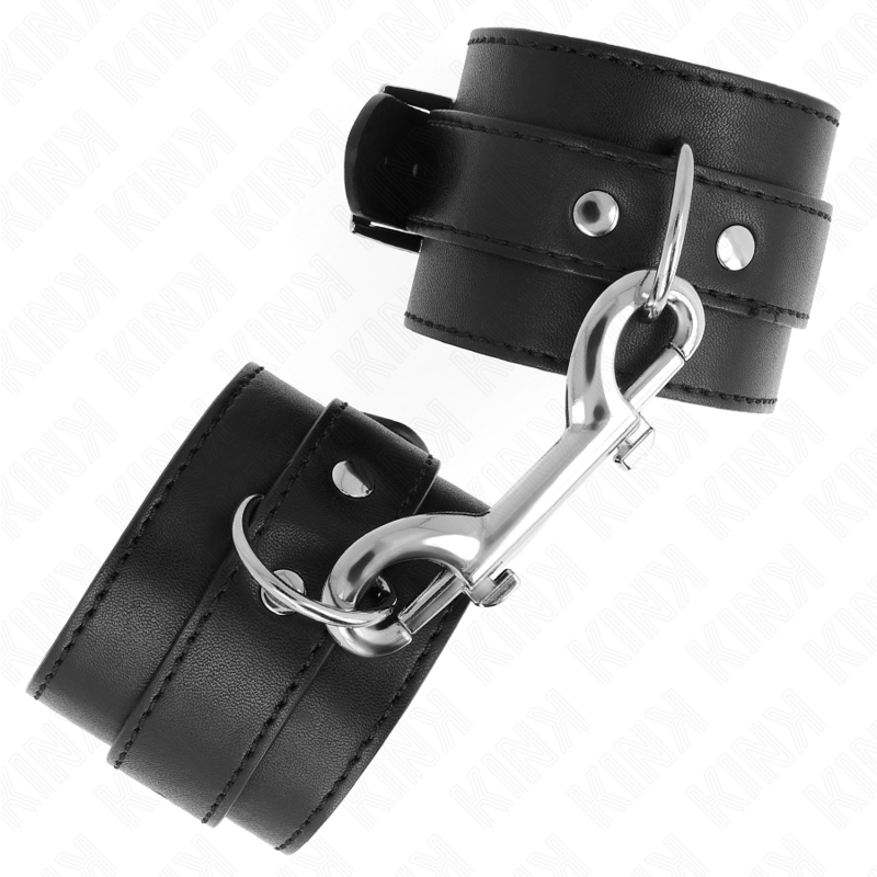 KINK - CINTURE DA POLSO - FILA DI RIVETTI SINGOLA E FIBBIA GRANDE NERA REGOLABILE 17-28 CM X 5 CM