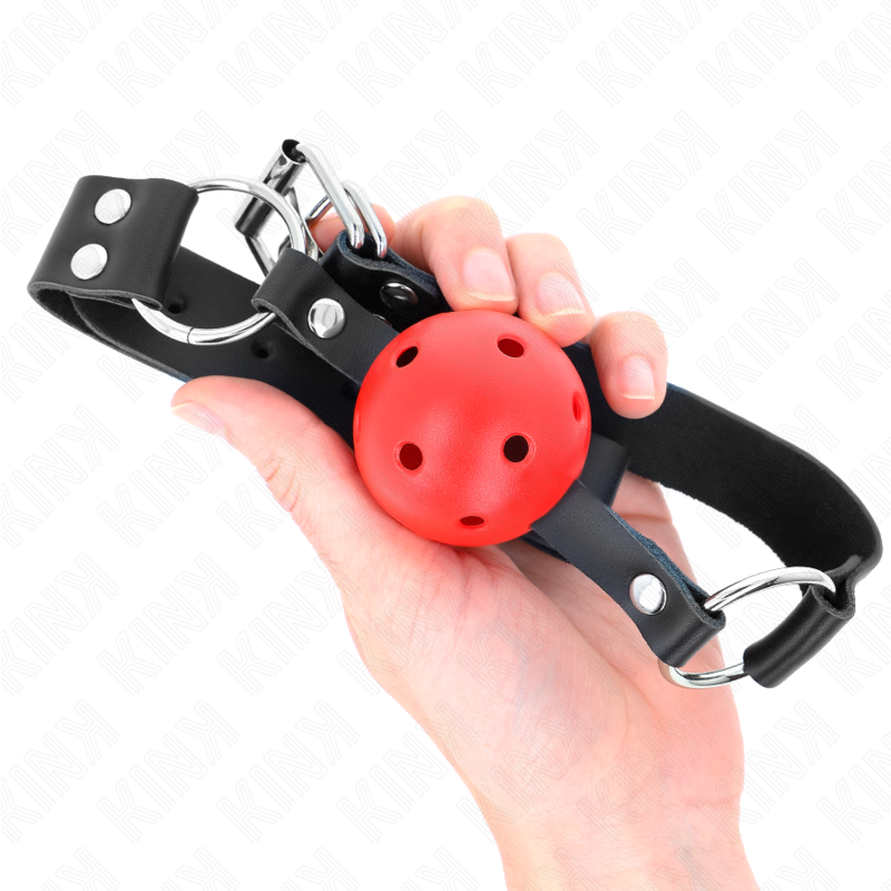KINK - BAFFO A PALLA TRASPIRANTE 4 CM CON DOPPIO RIVETTO ROSSO 62,5 x 2,5 CM REGOLABILE 42-58 CM