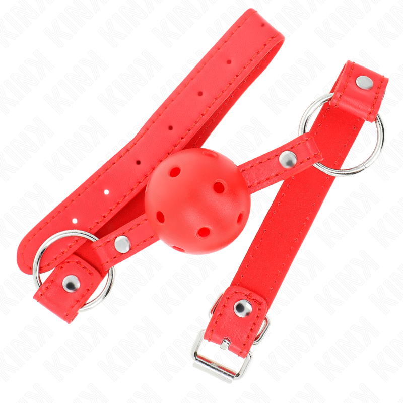 KINK - BAFFO A PALLA TRASPIRANTE 4 CM CON DOPPIO RIVETTO MODELLO 1 ROSSO 62,5 x 2,5 CM REGOLABILE 42-58 CM
